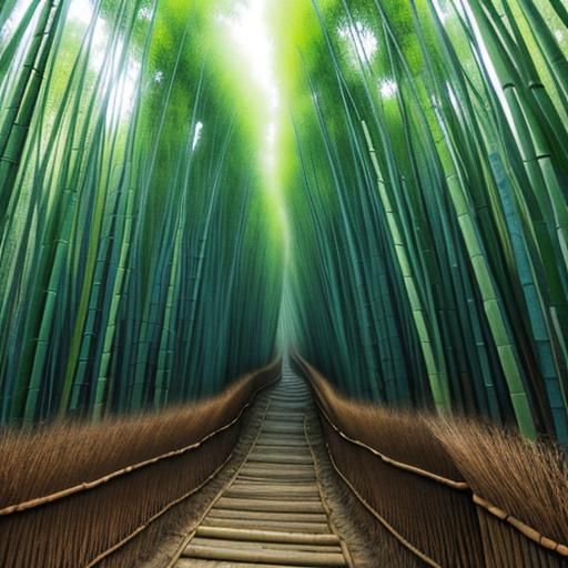 Lush Green Bamboo Forest Image