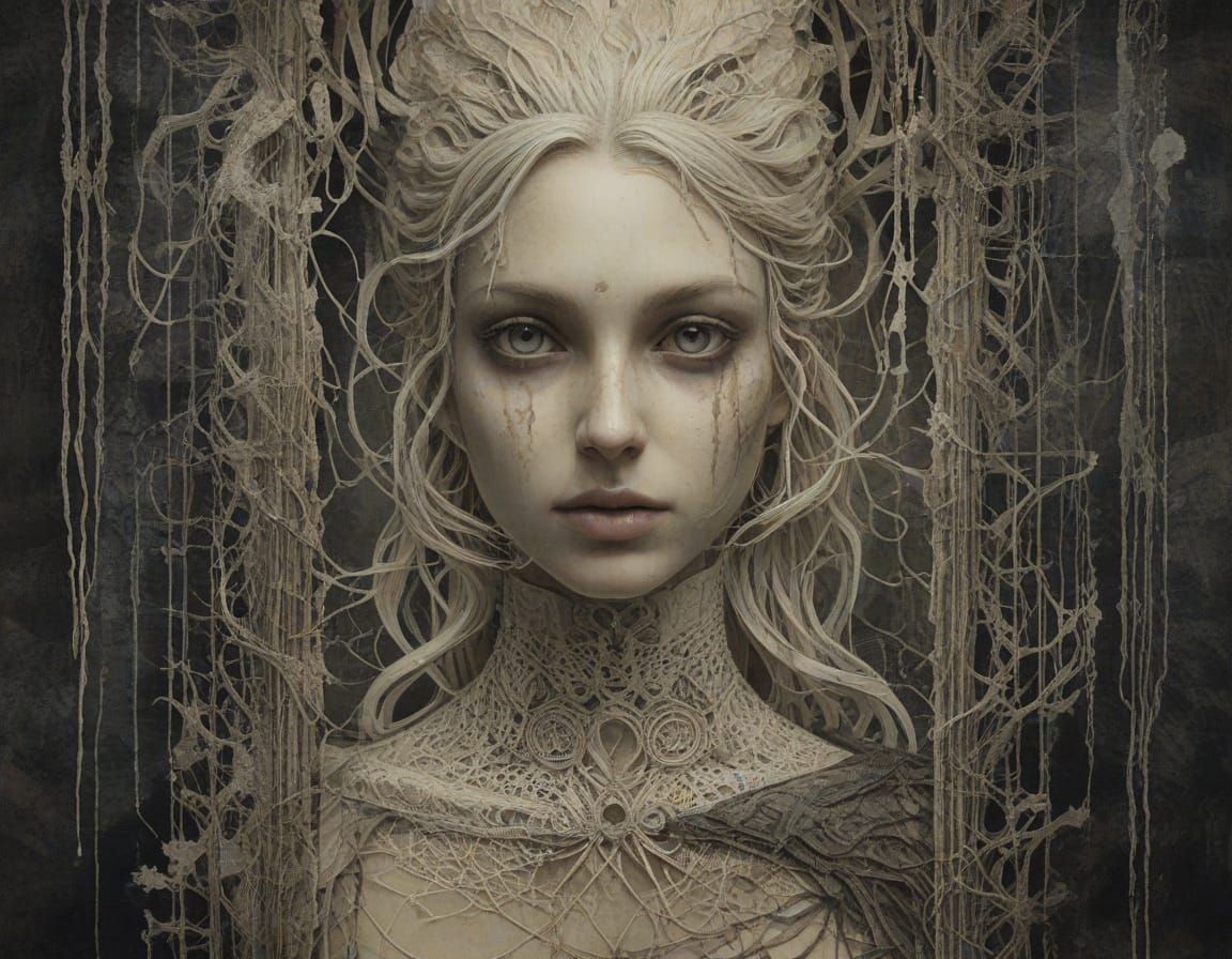 Ethereal Surrealist Gathering in Vintage Psychedelic Style