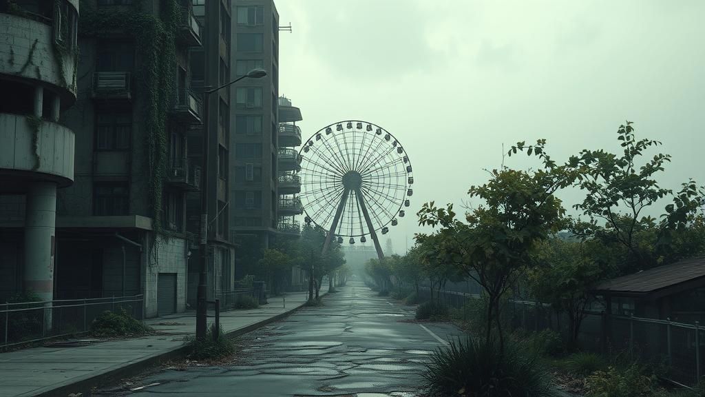 Post-Apocalyptic Cityscape in Dystopian Style