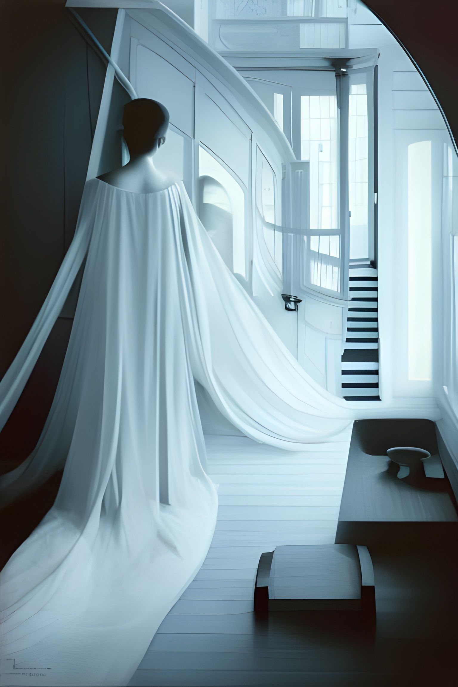 Street View Through Window in Renaissance Style