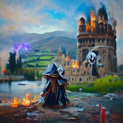Skeleton Mage Casting Magic: Fantasy Illustration