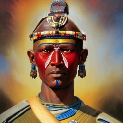 Bald Maasai Warrior Portrait