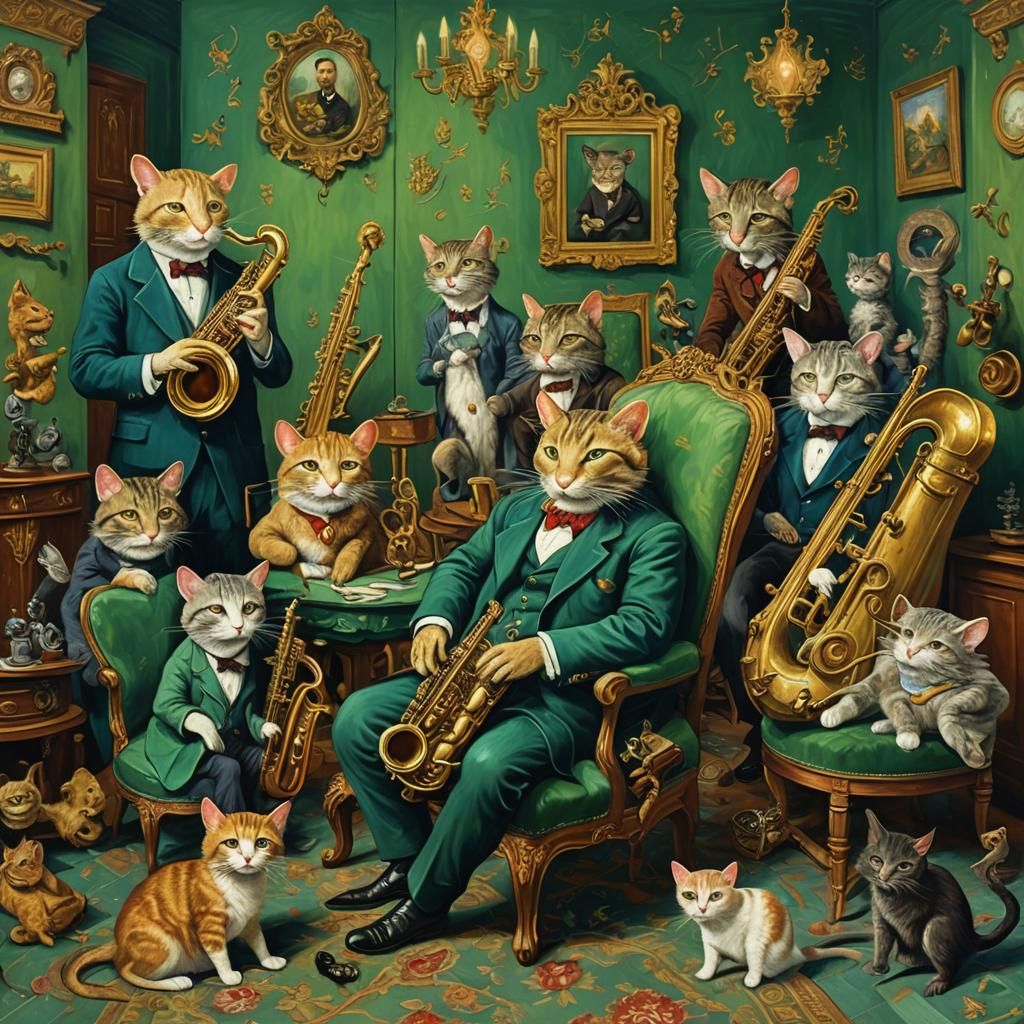 Rat King's Serenade: A Van Gogh-Inspired Scene