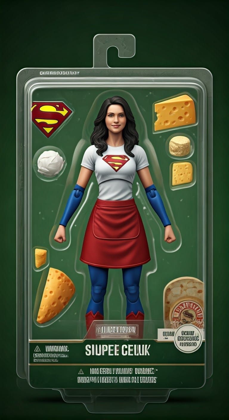 Hyper-Realistic Action Figure of Dairy Clerk Girl as Super G...