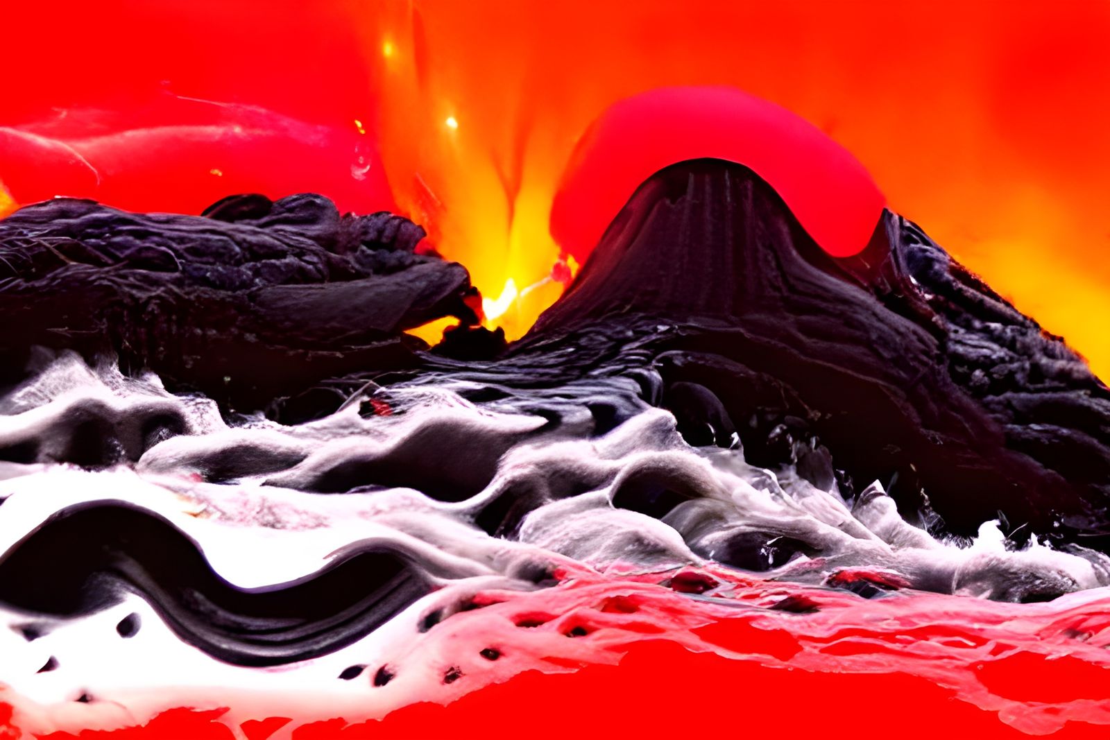 Vivid Lava Pond's Infinite Waves