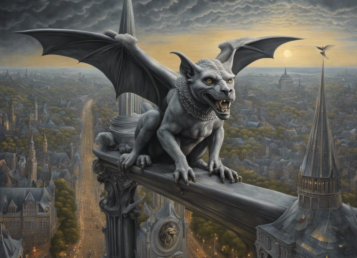 gargoyle up in the air