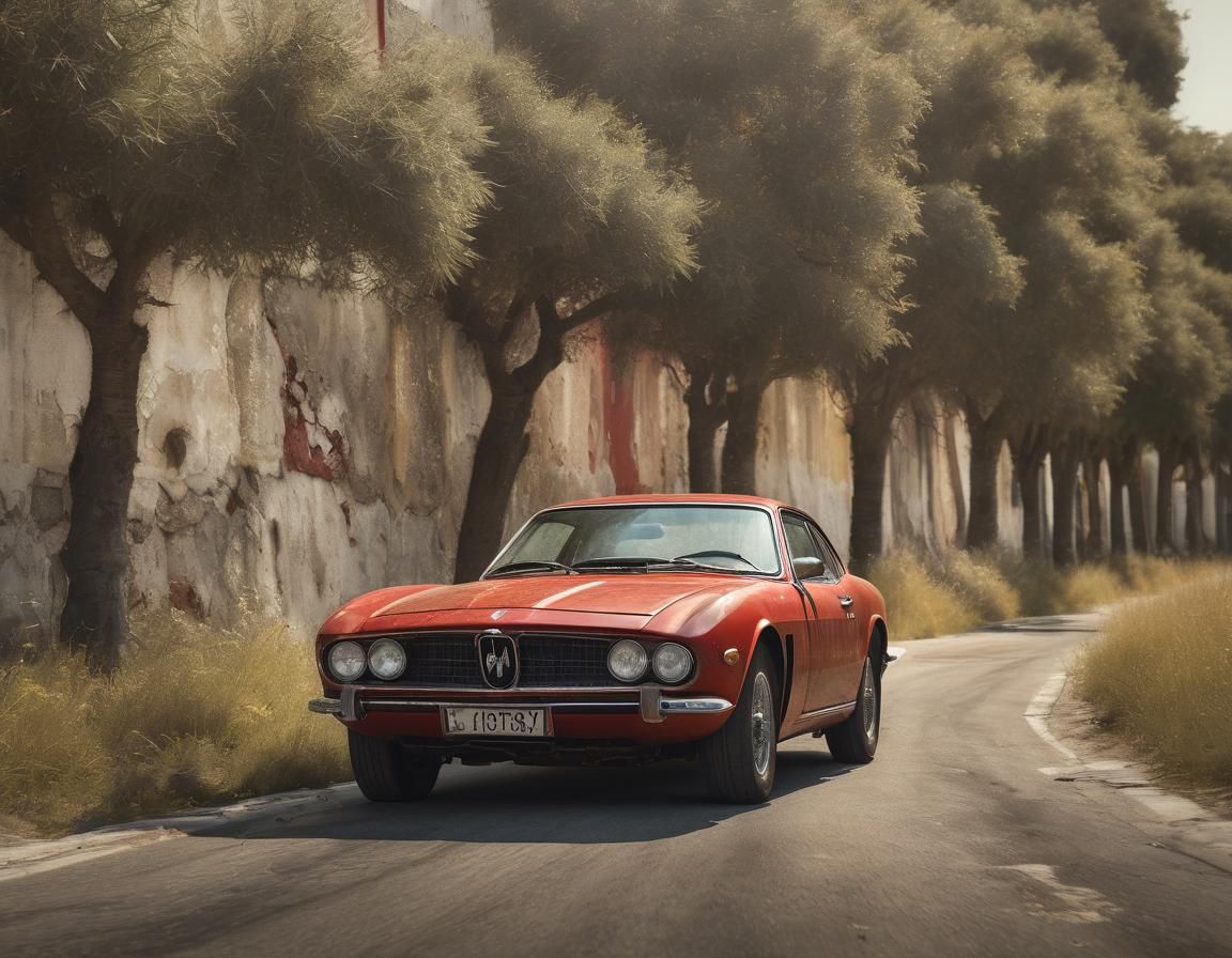 1969 red Maserati mexico coupé