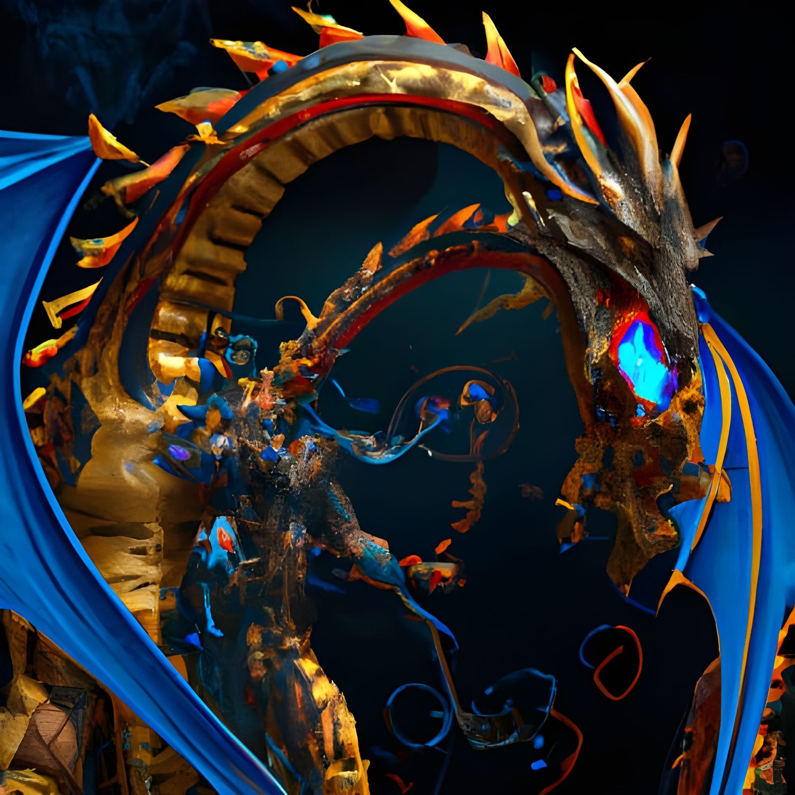 Charlemagne and Dragon in Illuminated Manuscript Style