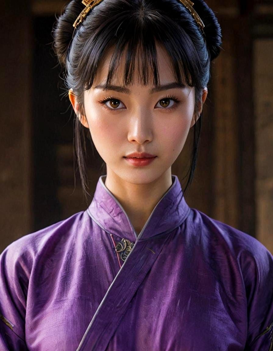 Medieval Woman in Ancient Chinese Clothes, Anime Style
