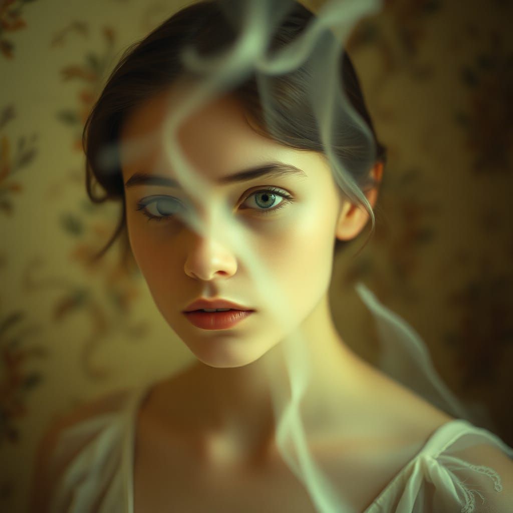 Ethereal Portrait in Warm, Soft Focus