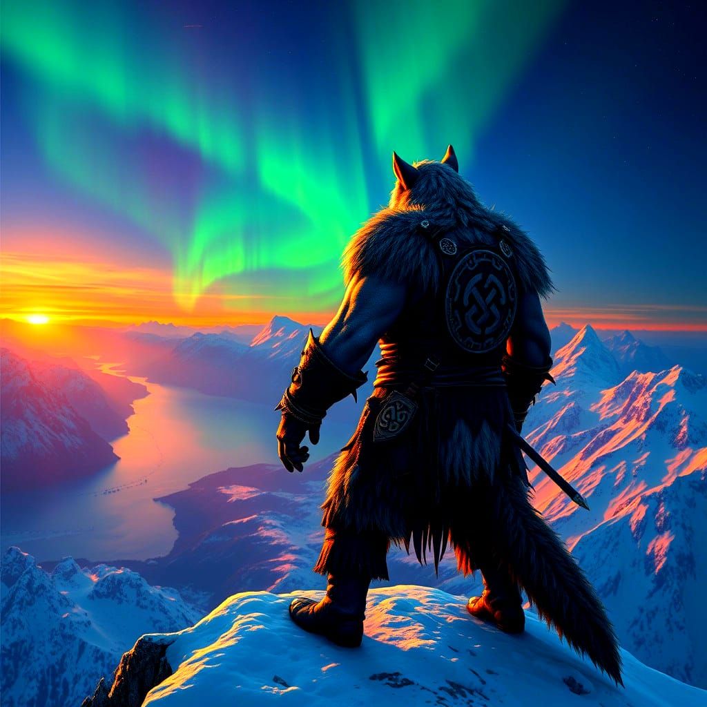Wolf Viking Hybrid in Epic Digital Painting