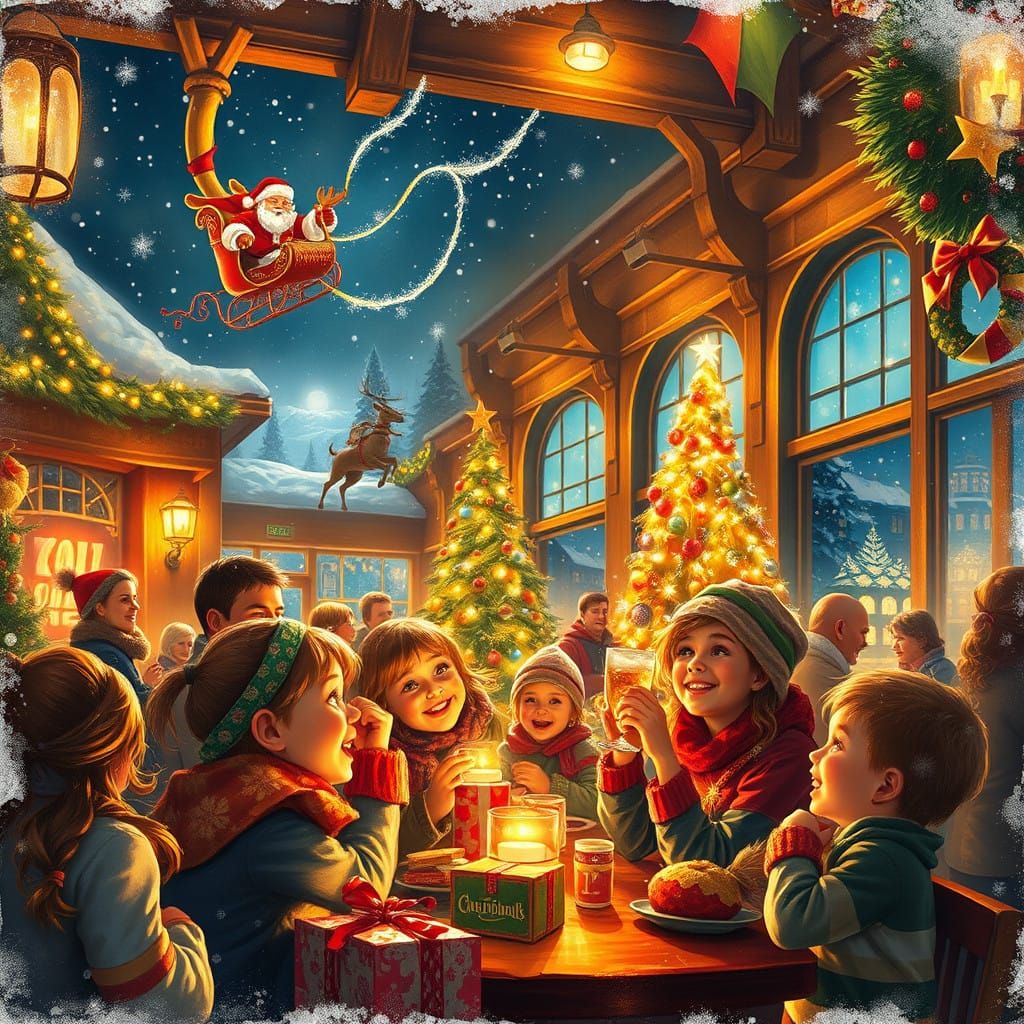 Christmas Magic in a Cozy Pub Scene