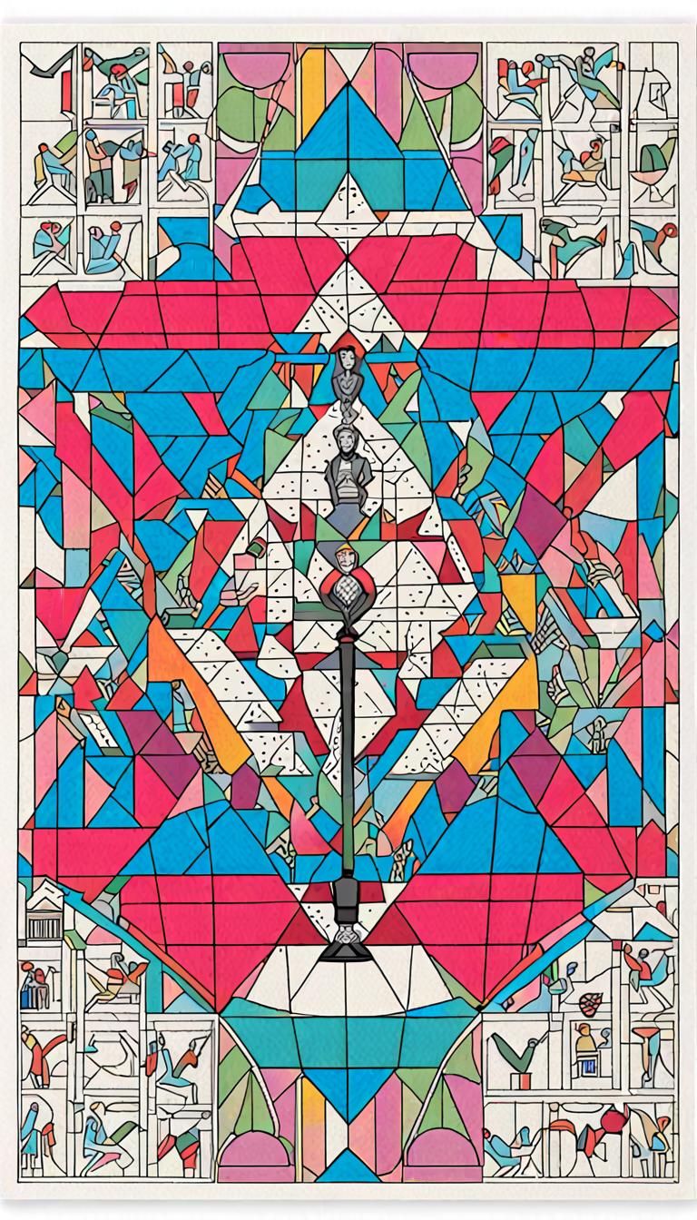 Quantum Geometric Time Mandala in Neon Colors