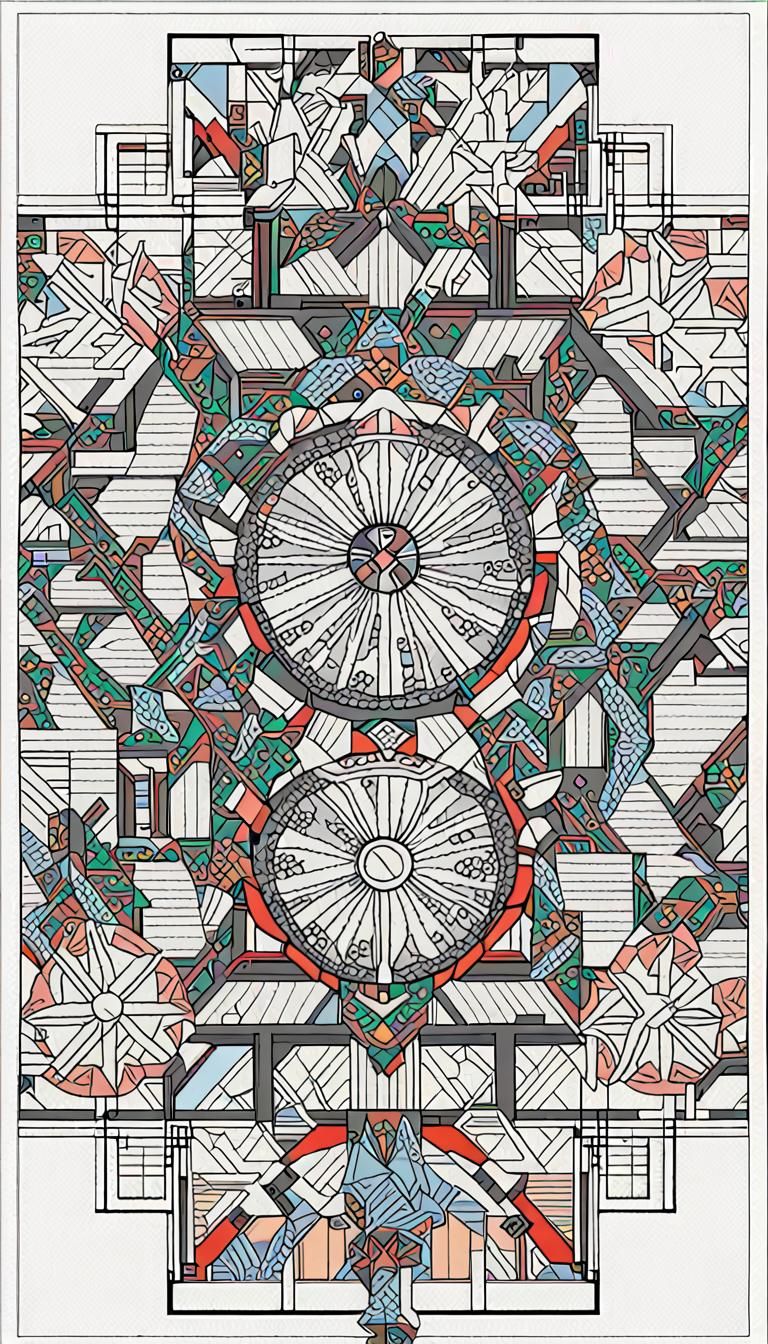 Sacred Geometry Time Mandala in Neon Colors