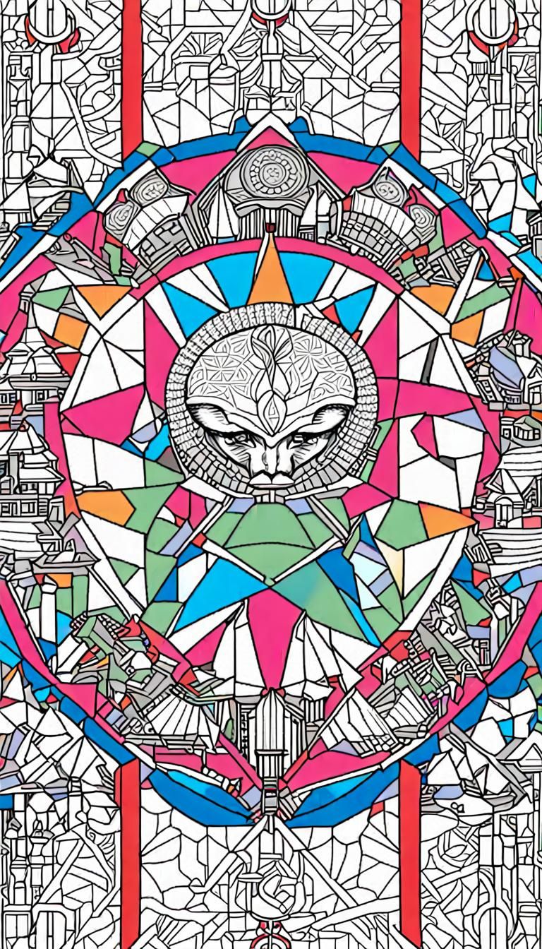 Neon 4D Sacred Geometry Mandala in 3D