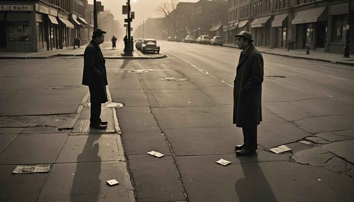 Sorrow and Determination at Dusk: A Surreal Portrait