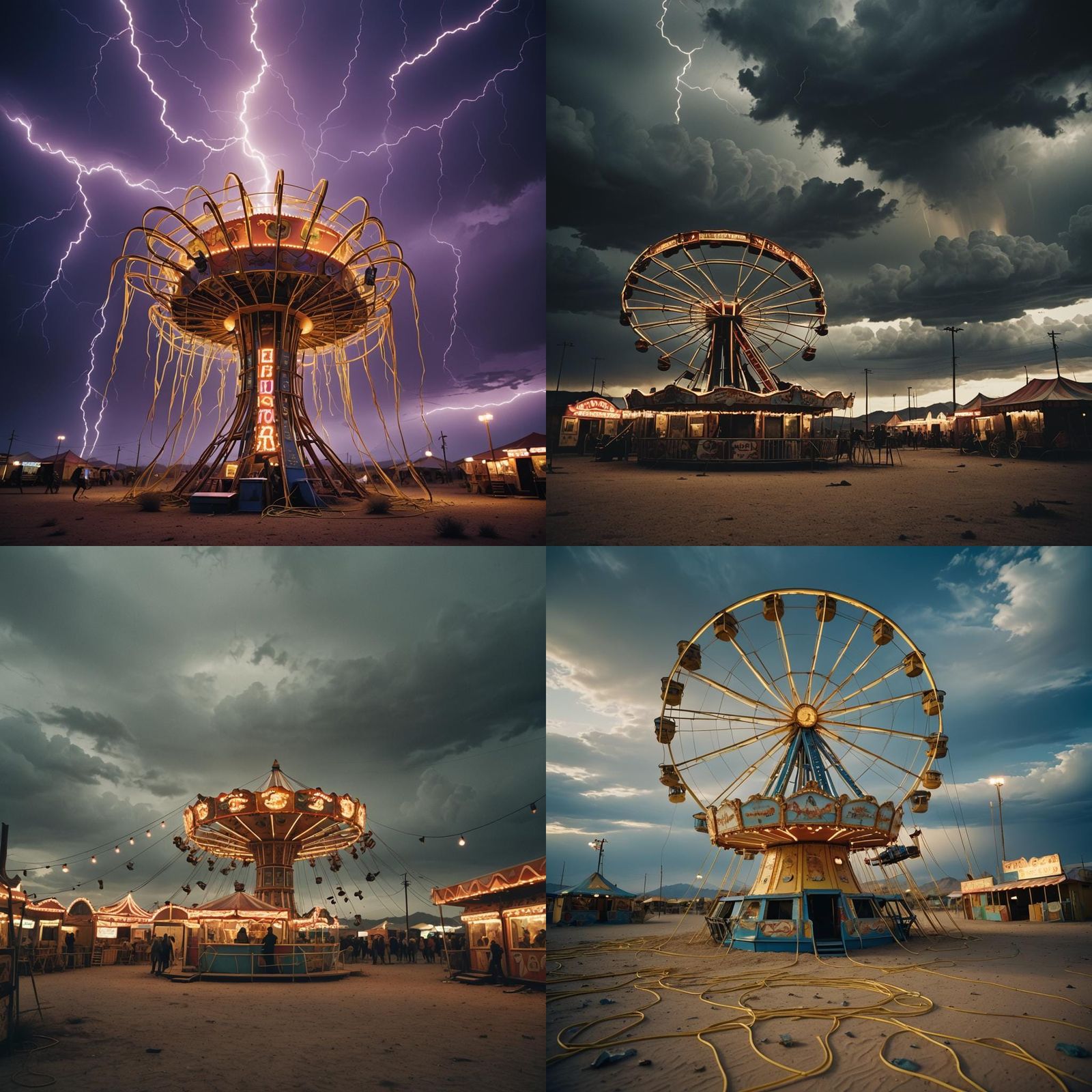 Surreal Desert Carnival Made of Spaghetti