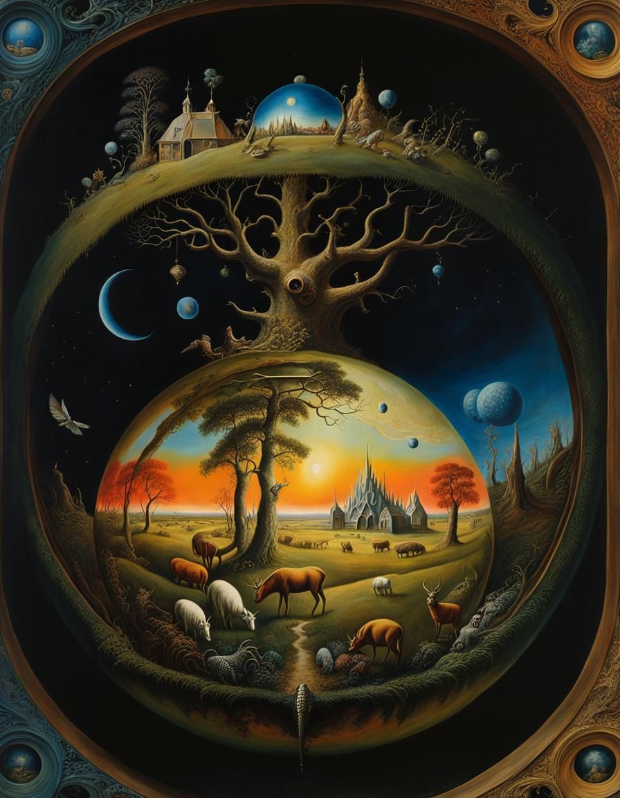 Enigmatic Prairie Cryptids in Alternate Reality Painting