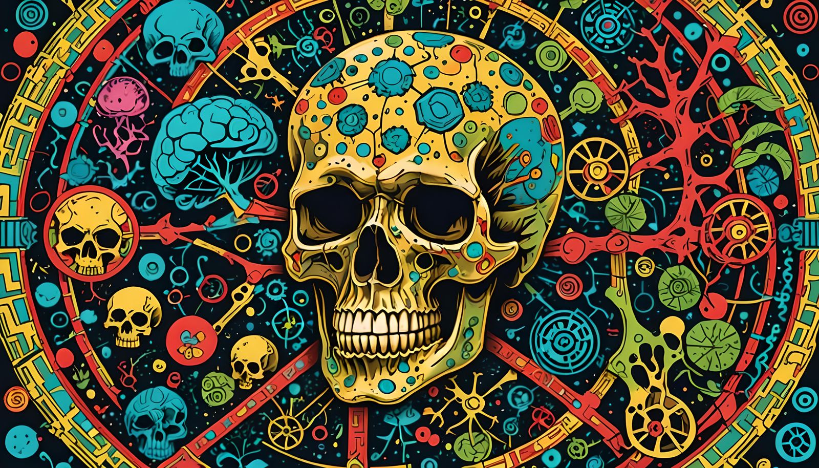 Surreal Skull in Pop Art Style