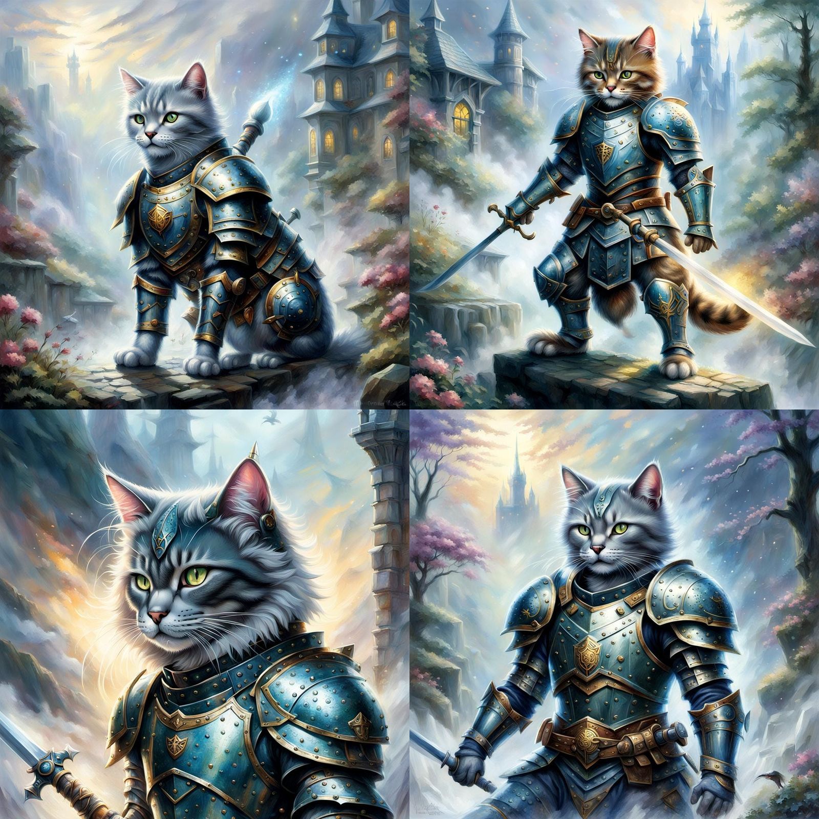 Armored Warrior Cat Ready for Battle