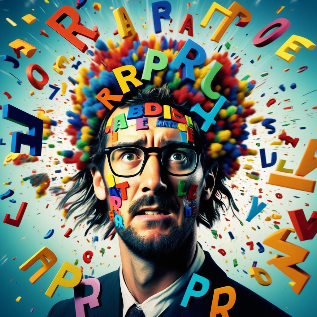 Exploding Head: A Colorful Cinematic Letter Blast