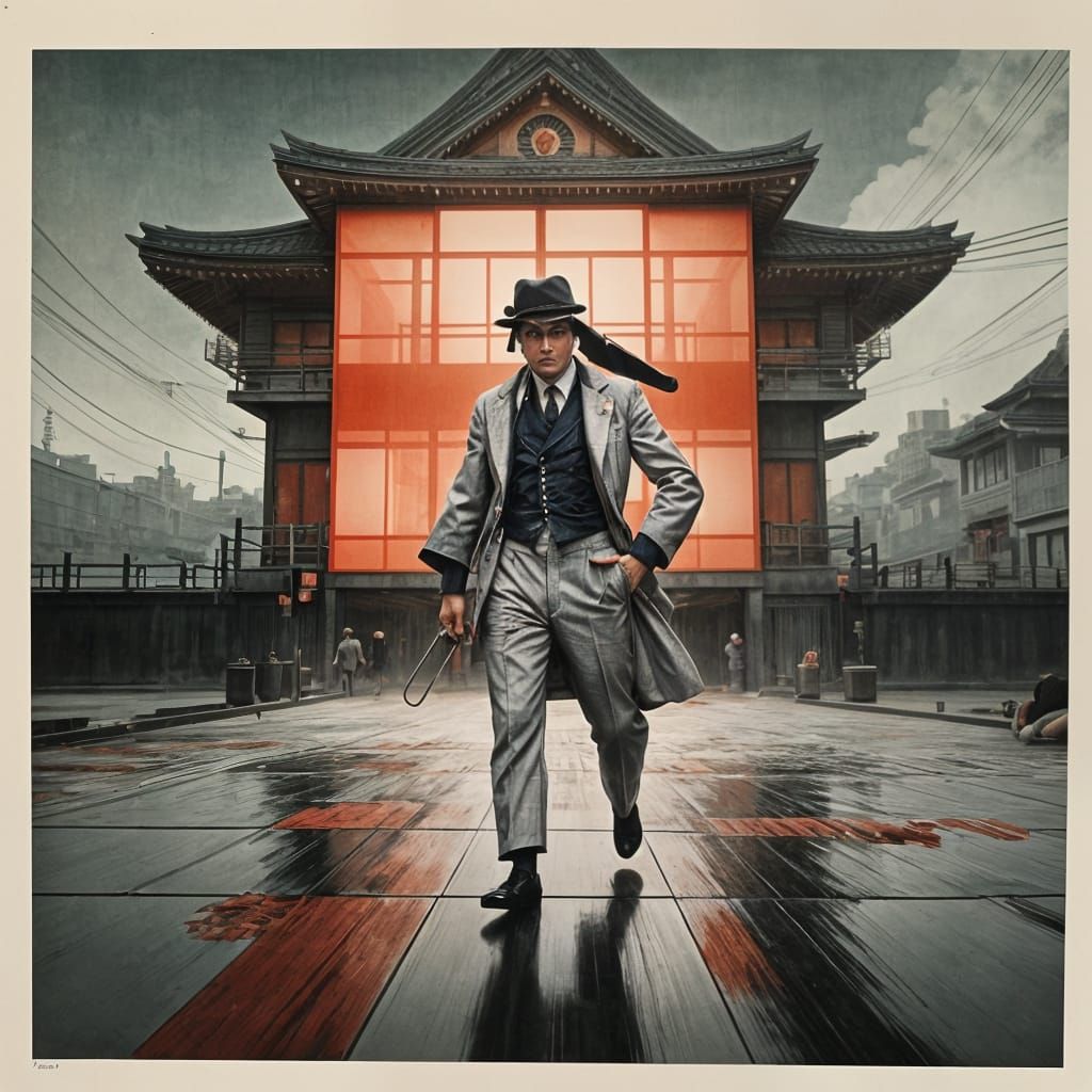 Ukiyo-e inDystopian world. A scene Clockwork Orange fiction ...