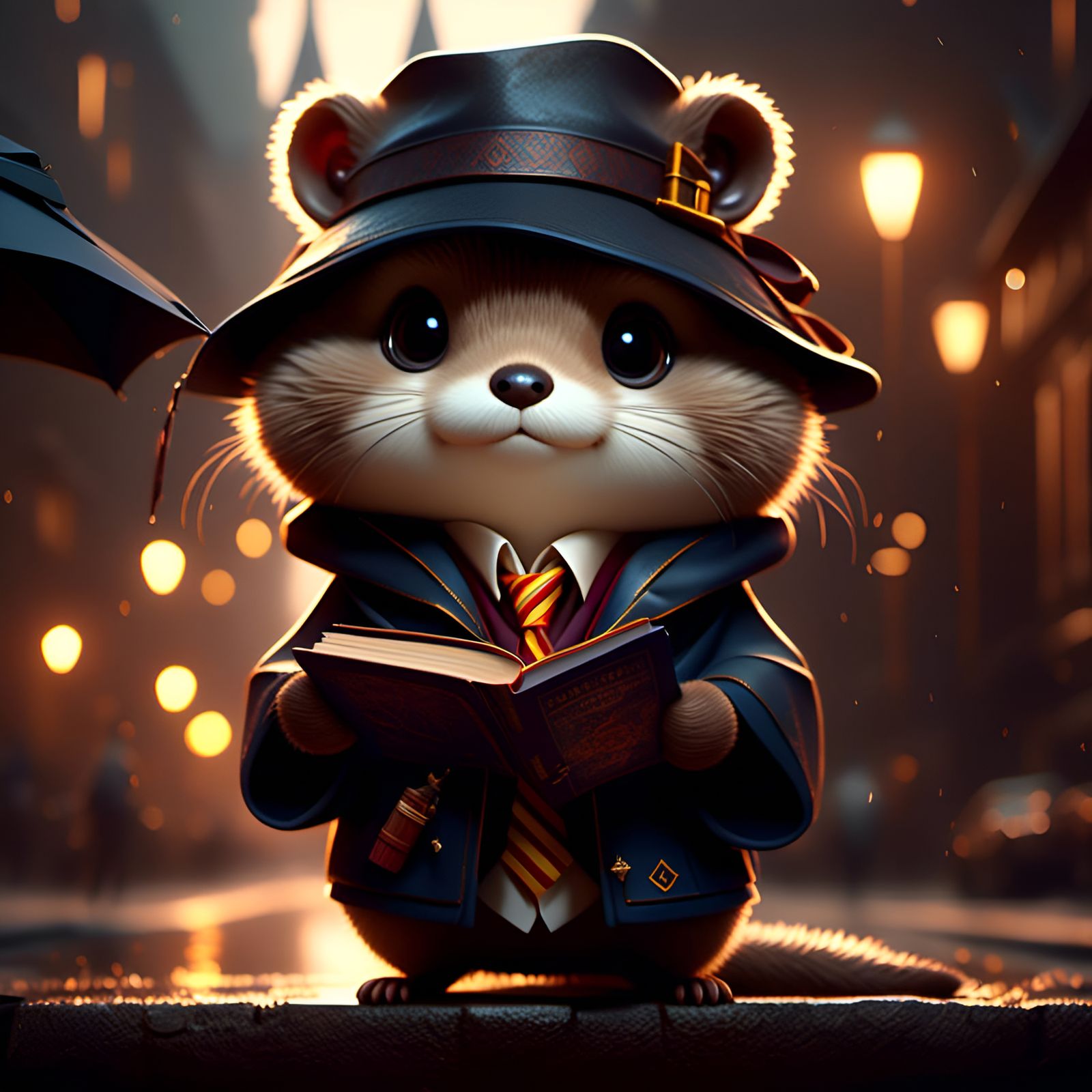 Chibi Otter as Harry Potter in 3D