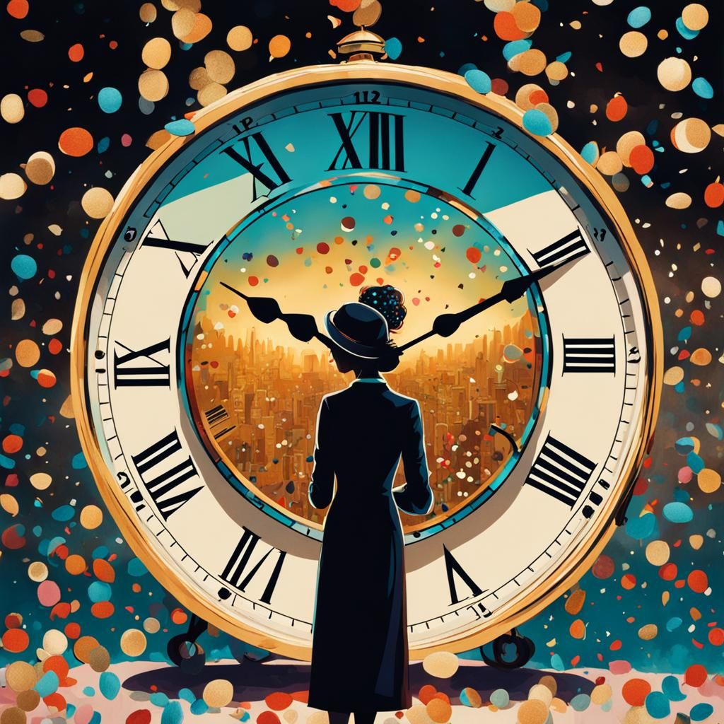 Festive New Year Celebration in Maximalist Style