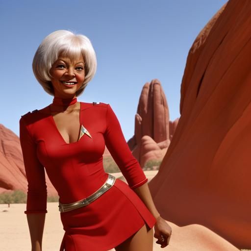 Nichelle Nichols as Uhura in Star Trek Fan Dance