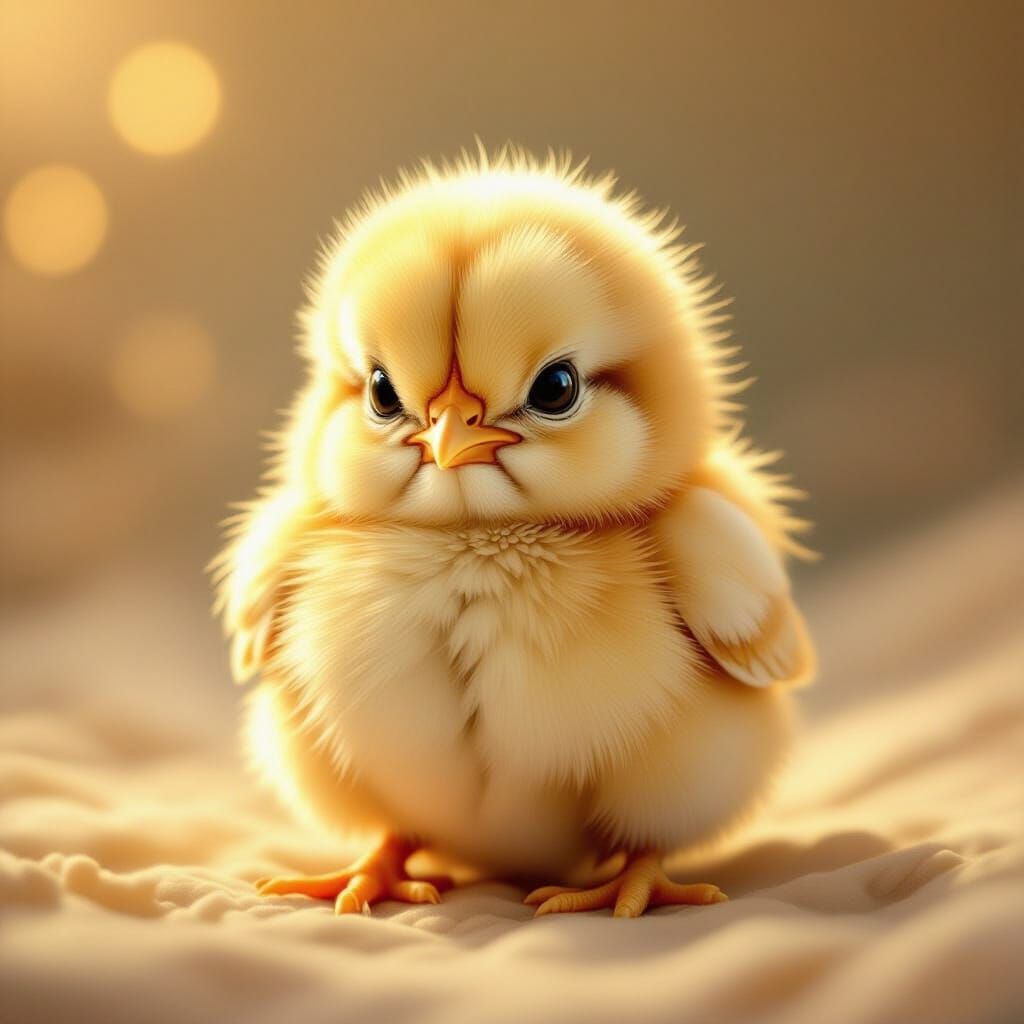 Adorable Fluffy Baby Chick Hatching From Egg