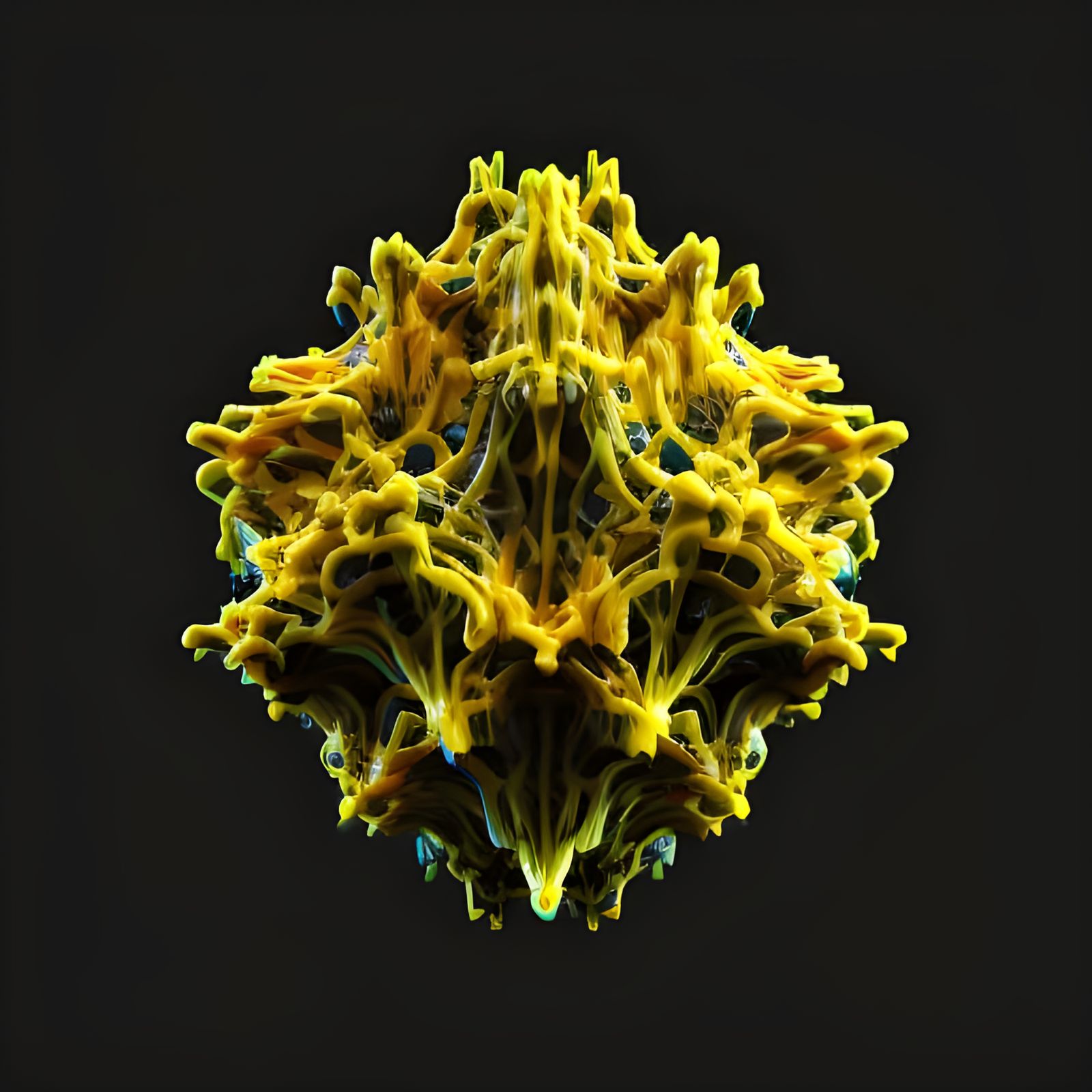 Vibrant Yellow Object Floating in Air: Studio Render