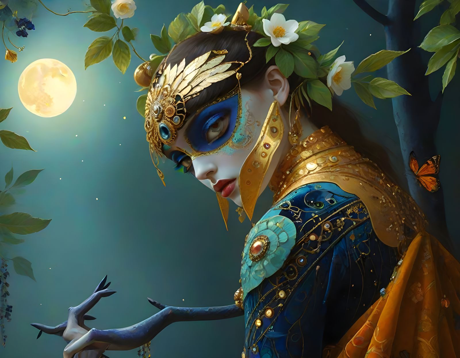 Golden Treasures in Klimt-Inspired Digital Art