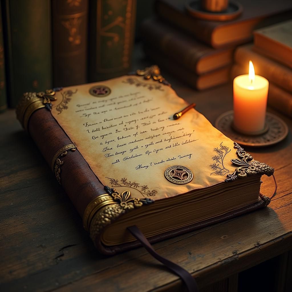 Ancient Tome of Arcane Magic in Fantasy Style