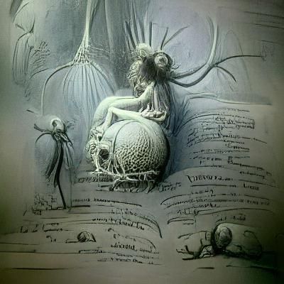 Brain Ideas Illustration in Tim Burton Style