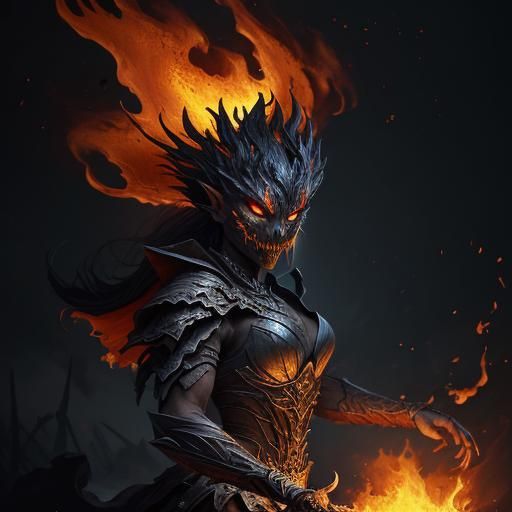 Ember Bud: Dark Fantasy Matte Painting in Deep Color