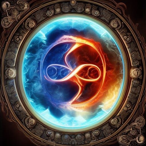 Fire and Ice intertwine Ouroboros magick school of Mages.