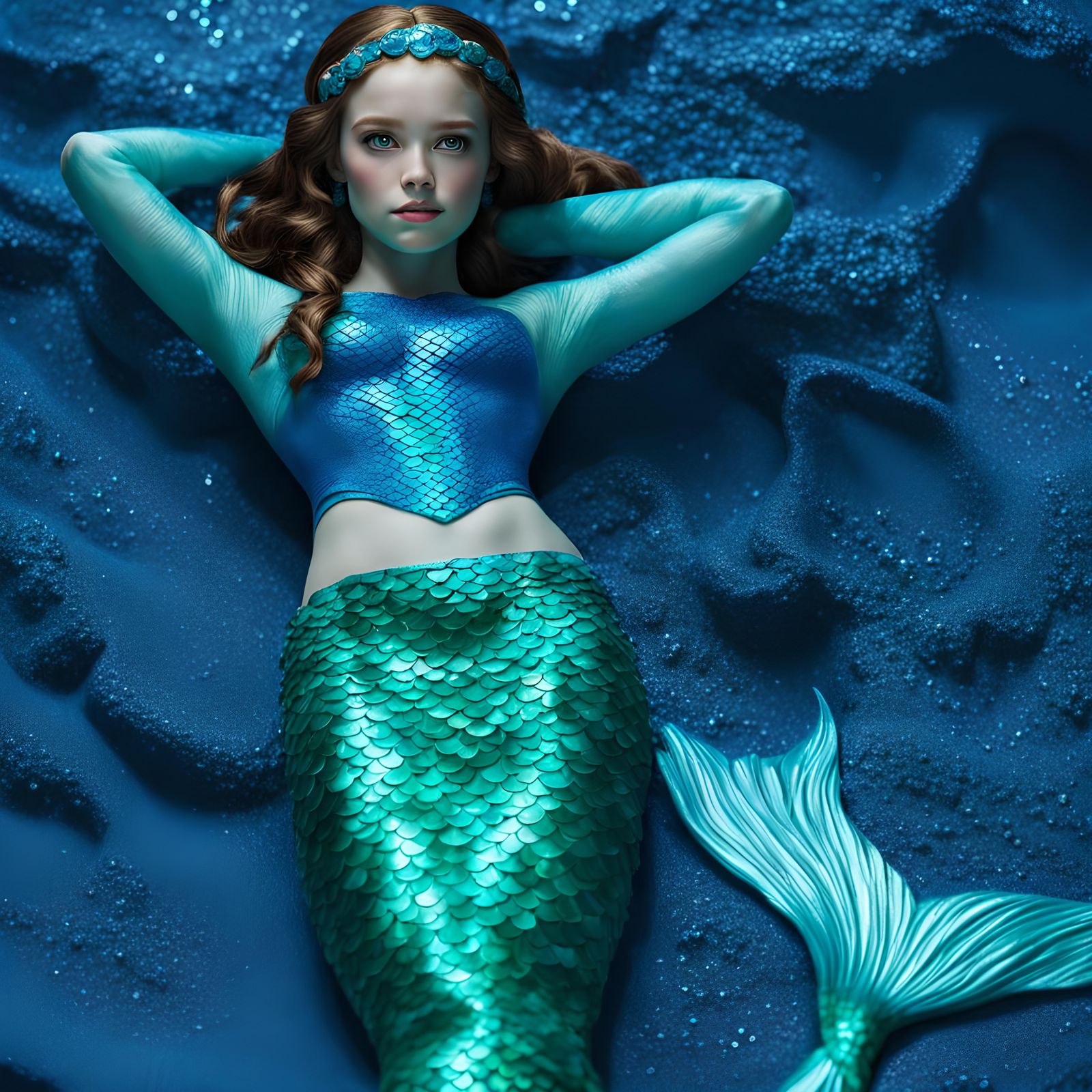 Enchanting Mermaid Portrait as Digital Art