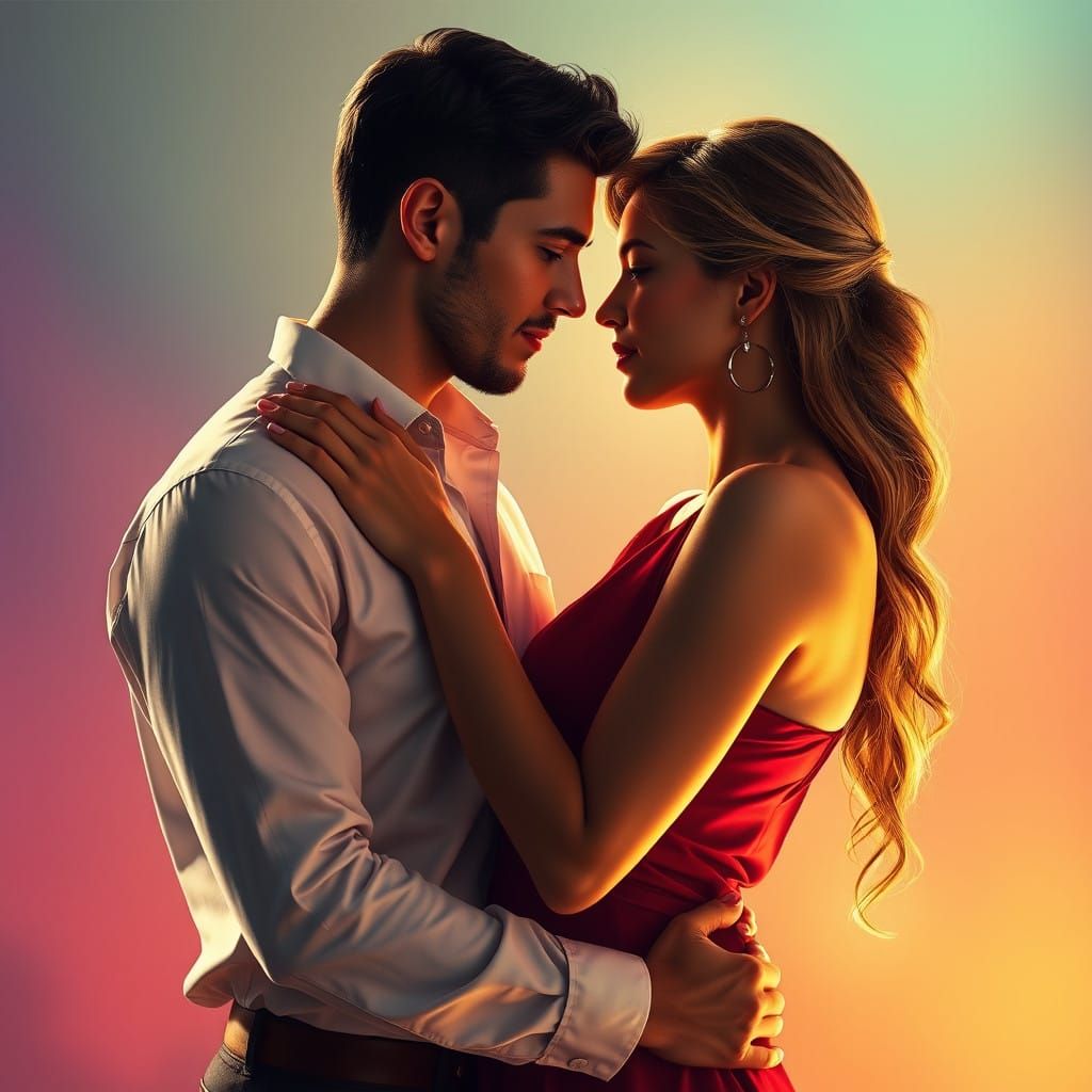Couple in Radiant Embrace