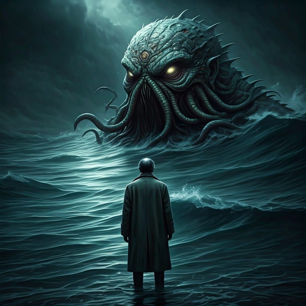 Nightmare Creature Emerges from Boiling Sea