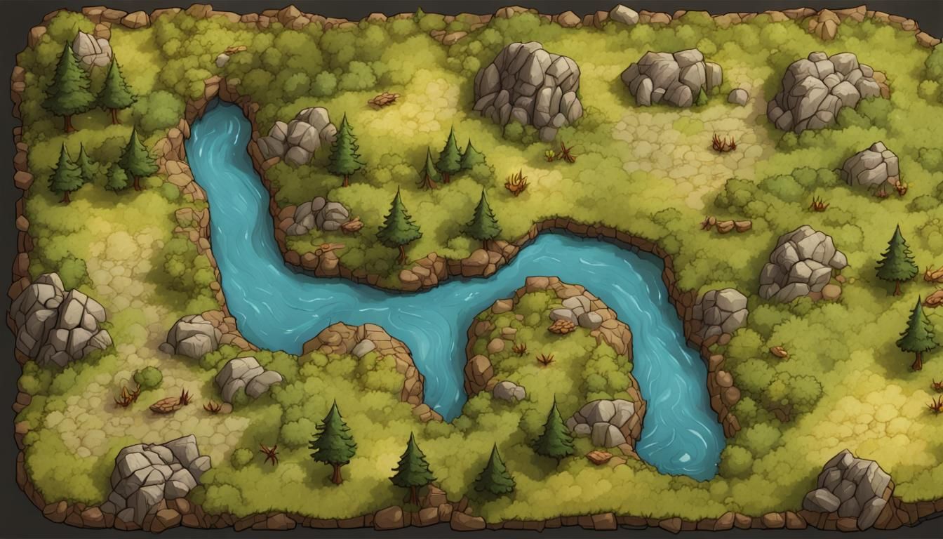 Wild Forest Battle Map for Tabletop Gaming