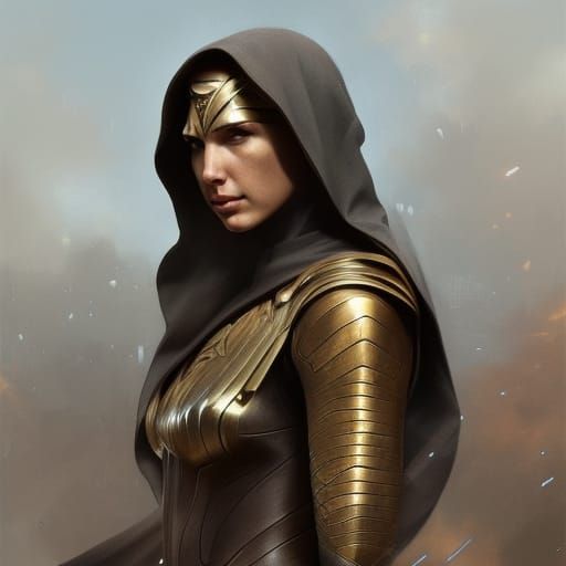 Warrior Nun Portrait in Hyperdetailed Digital Art Style