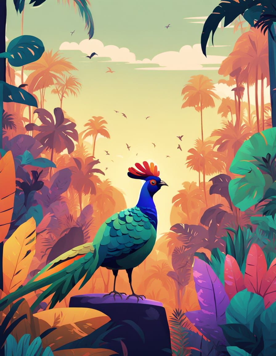 Himalayan Monal Pheasant in Pixar-Style 3D Animation