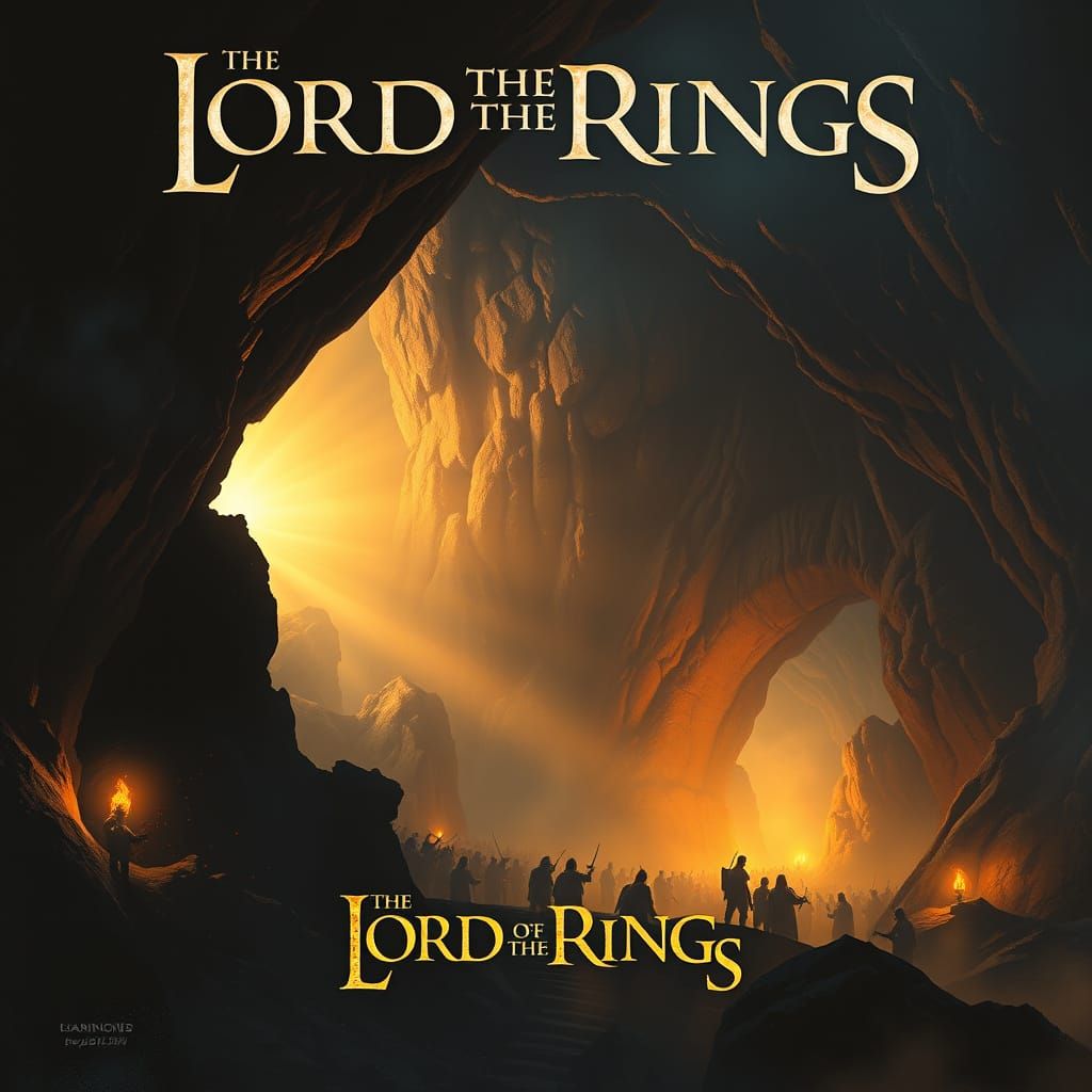 Lord of the Rings Poster: Fellowship Enters Mines of Moria