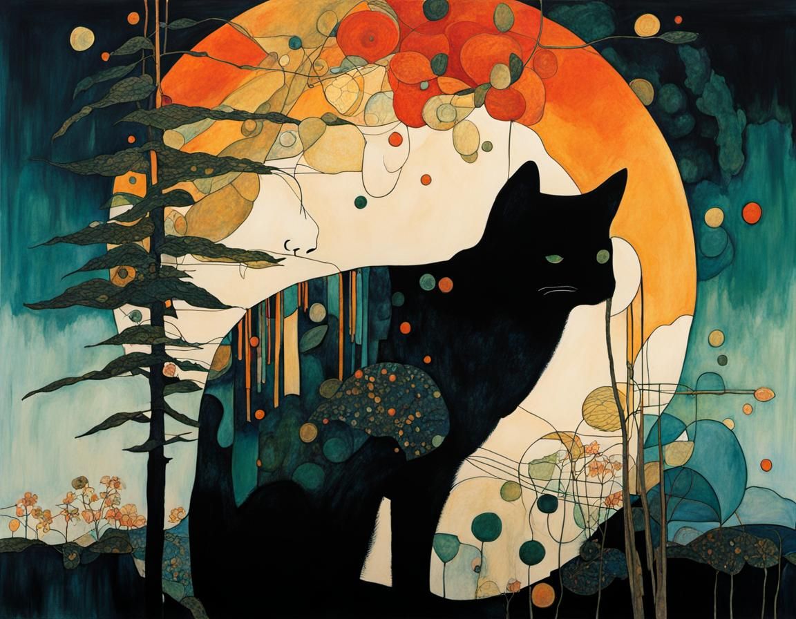 Abstract Organic Line Drawing in Modern Style