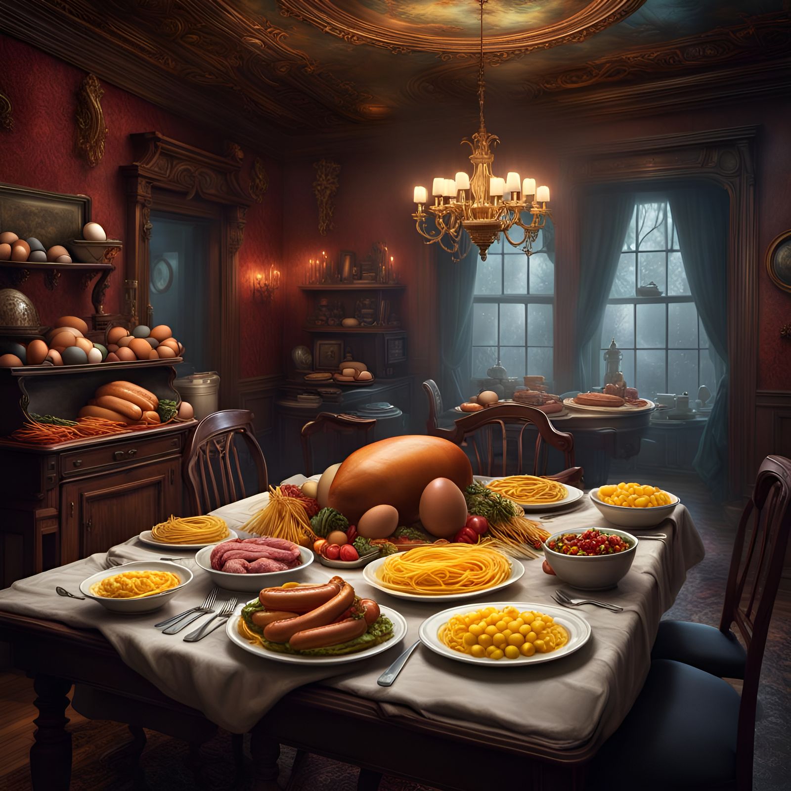 Dystopian Fall Harvest Cornucopia in Haunted Mansion