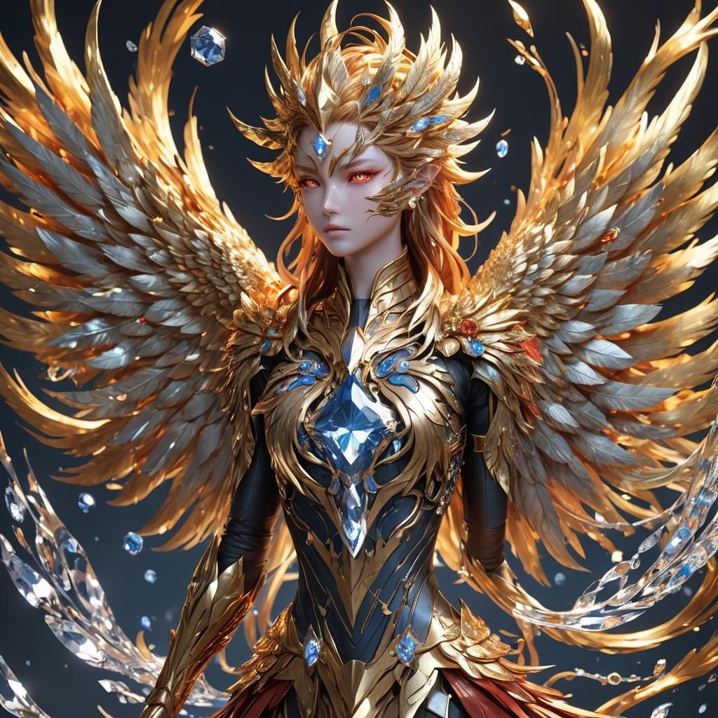 Diamond Phoenix: Detailed 3D Anime Art