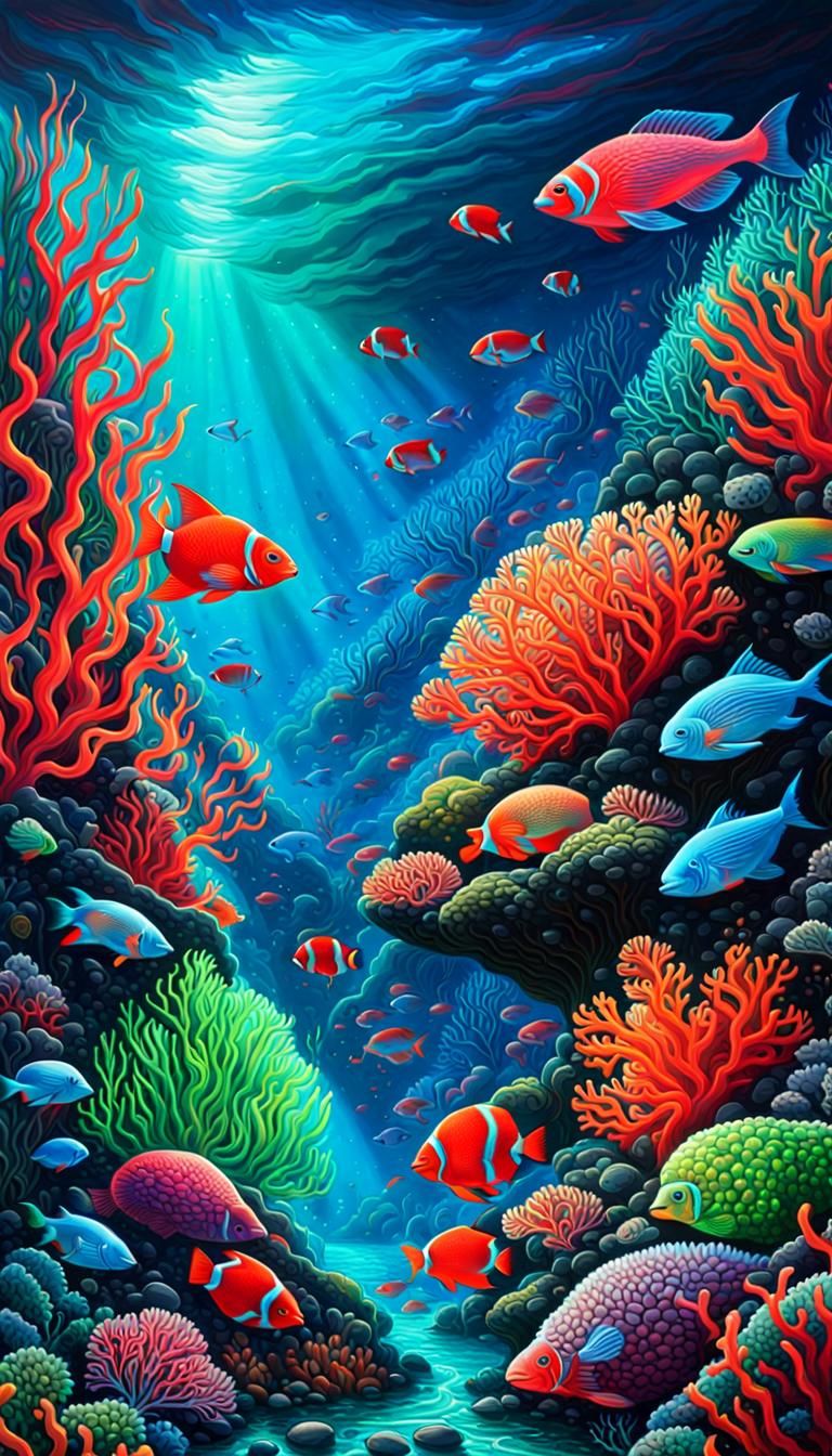 Dark Light Coral Reef