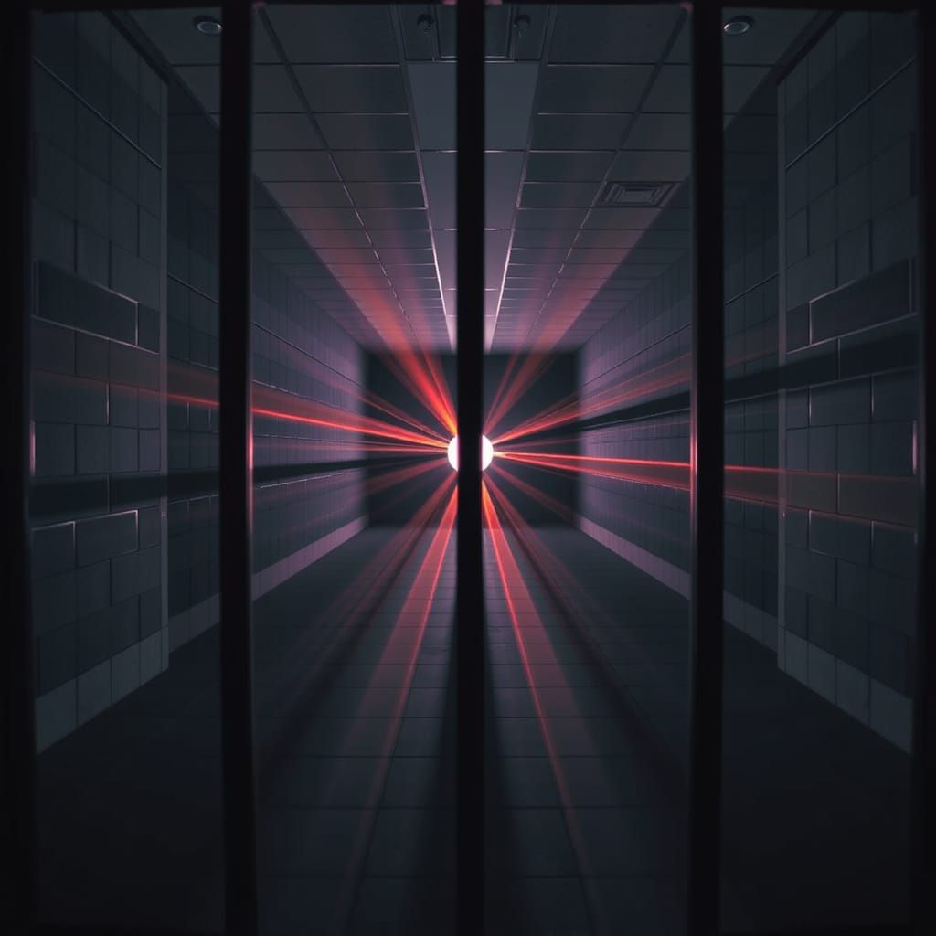 magical prism light through the prison bars