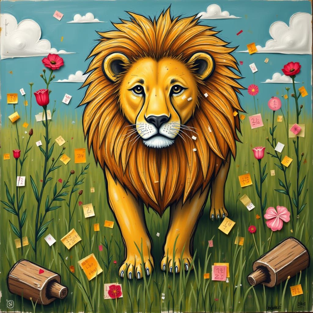 lion <lora:Naive Ephemera:1.0>