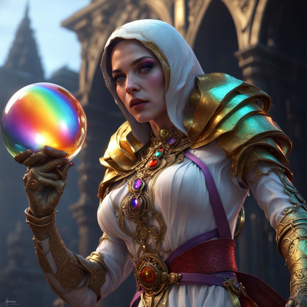 Glass-Headed Humanoid in Dark Fantasy Style